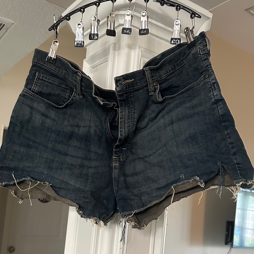 Men’s Dark Blue Denim Cutoff Shorts